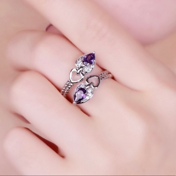Jewelry - NWT 925 Silver Amethyst & Diamond Ring